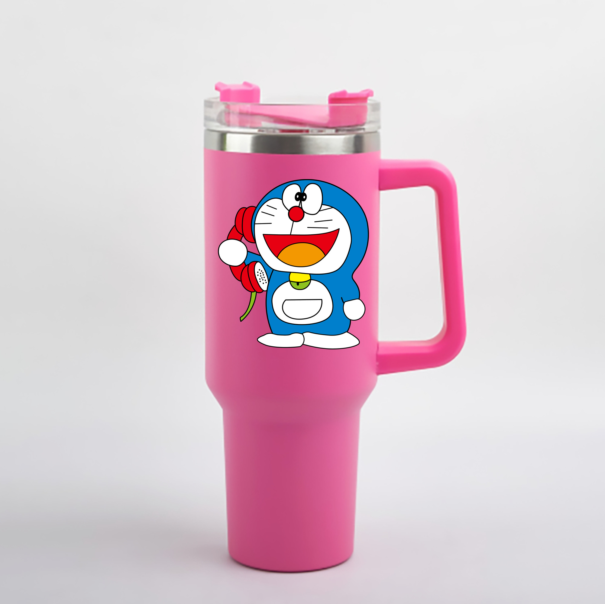 （画像用） ドラえもん Doraemon 1200mL車用タンブラー - クリスタルステッカー（プラスチックストロー付き）